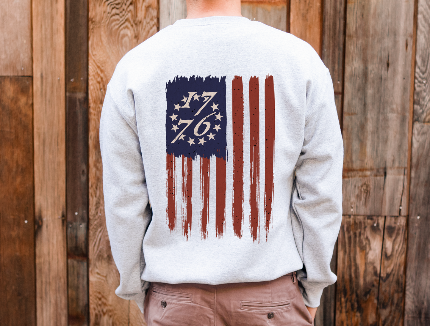 1776 Betsy Ross Flag Graphic Tee & Crewneck