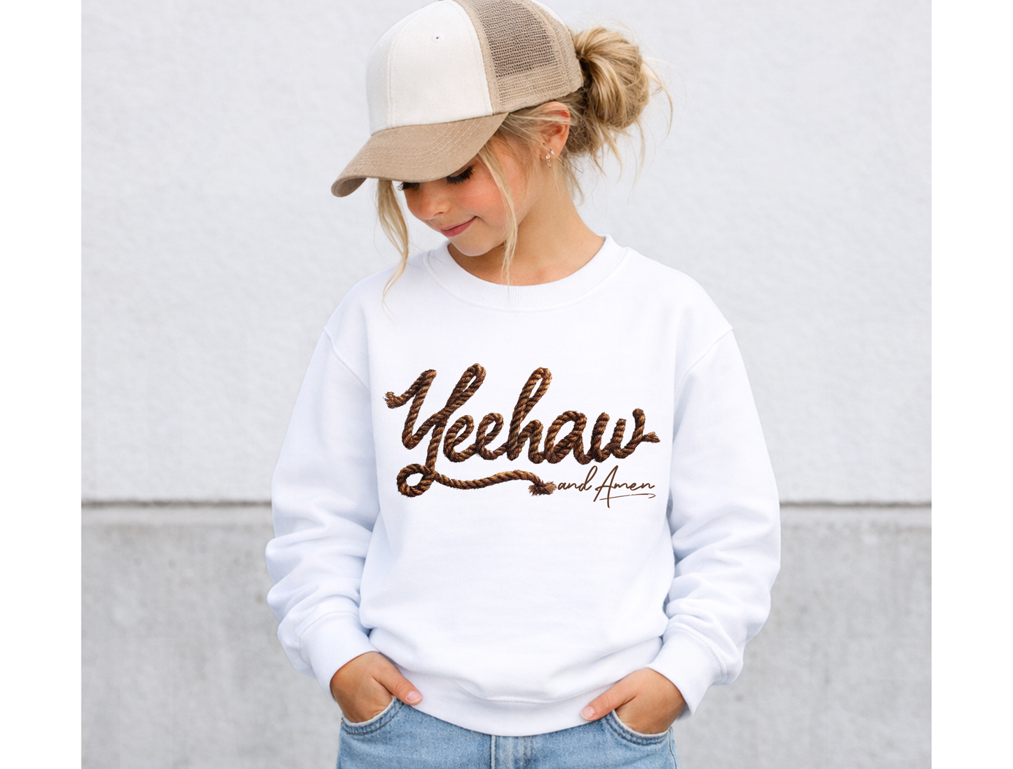 Yeehaw and Amen Kids & Adult Tee & Crewneck