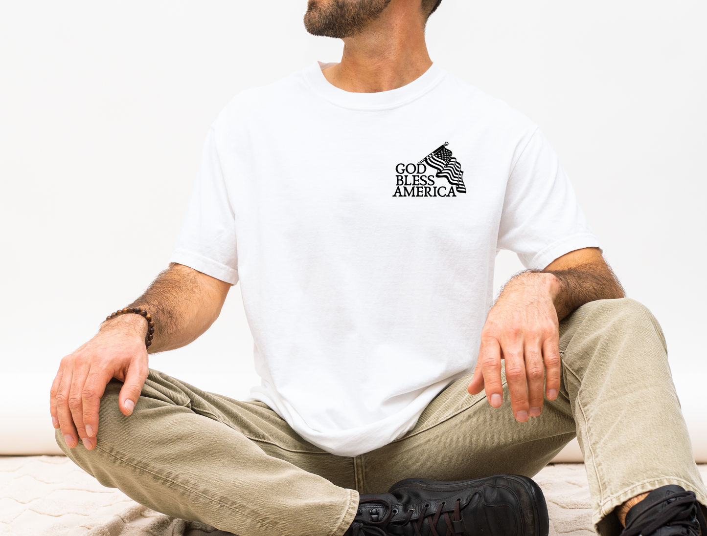 Blessed Is The Nation Whose God Is The Lord | Patriotic Graphic Tee & Crewneck