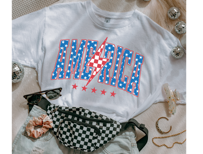 America Lightning Bolt Star Graphic Tee & Sweatshirt — Kids & Adult