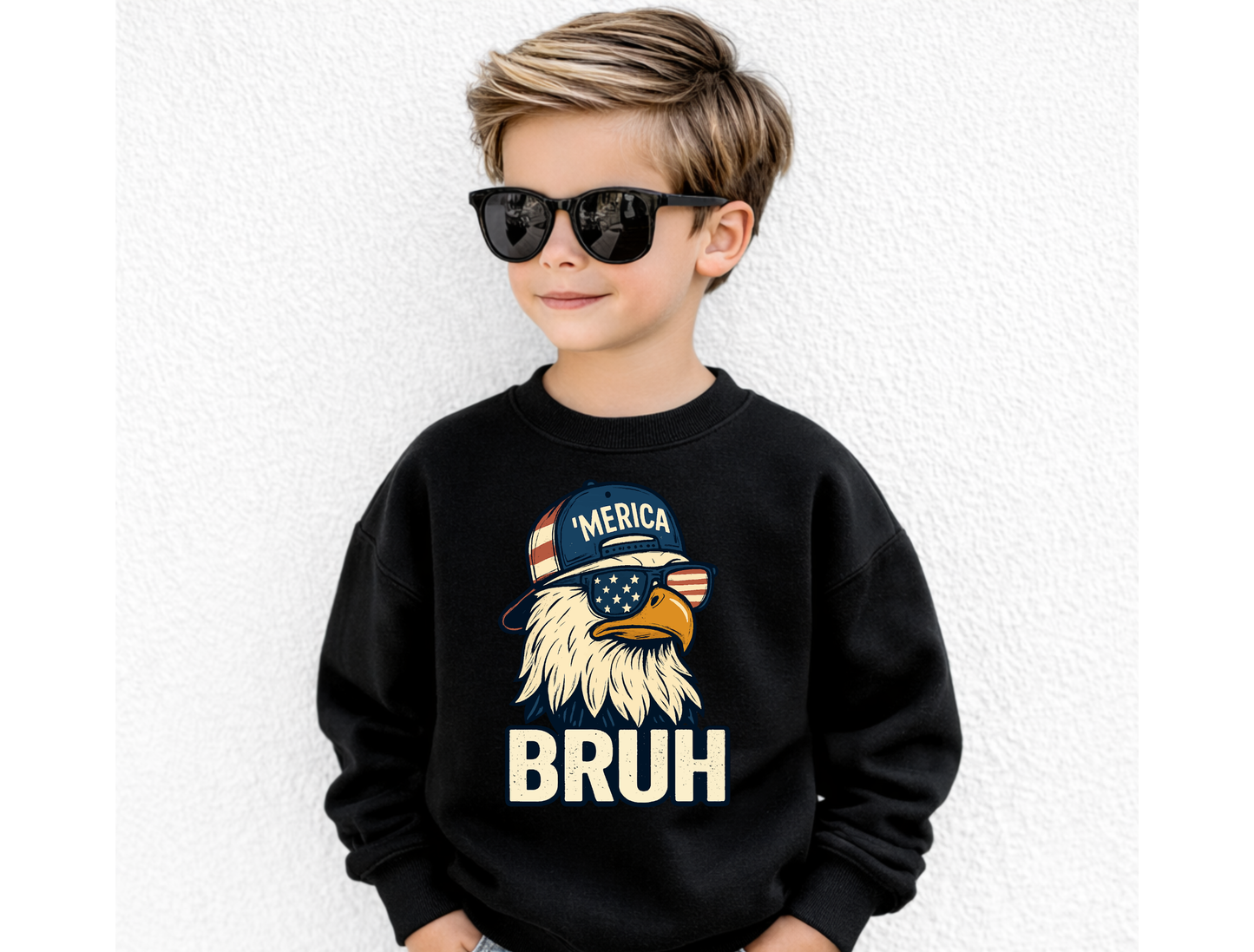 'Merica Bruh Kids' Graphic Tee & Crewneck