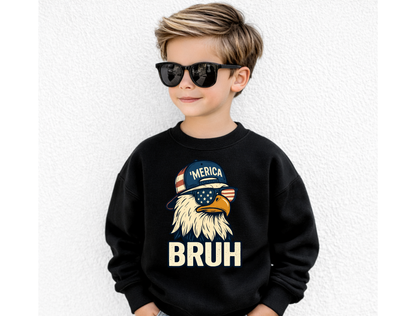 'Merica Bruh Kids' Graphic Tee & Crewneck
