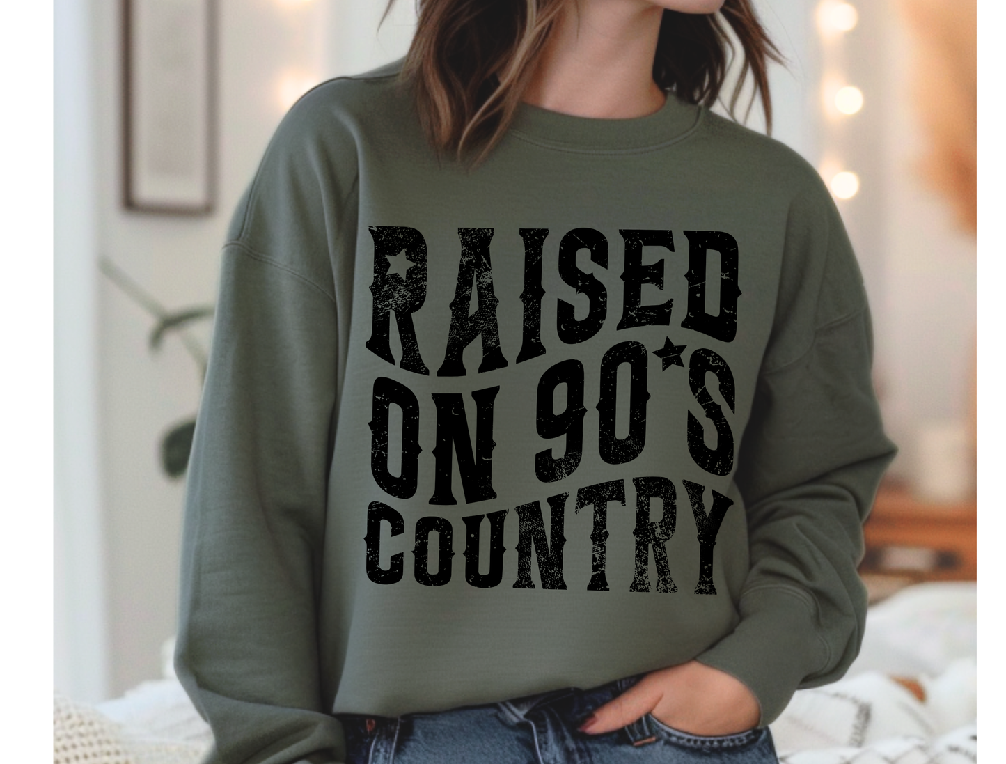 Raised on 90's Country | Graphic Tee & Crewneck Sweatshirt