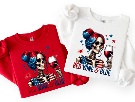 Red Wine & Blue Tee & Crewneck Sweatshirt