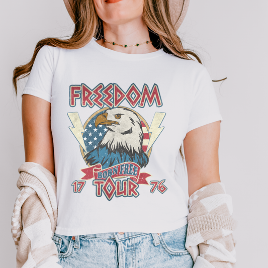Freedom Born Free Tour 1776 Patriotic Tee & Crewneck
