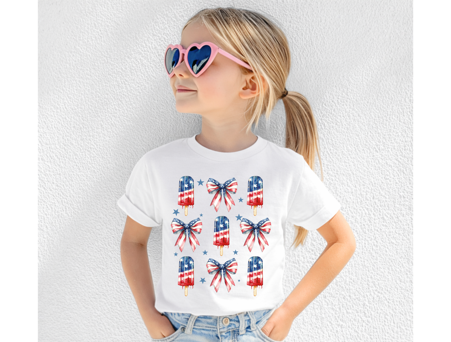 Patriotic Popsicle & Bow Kids' Tee & Sweatshirt