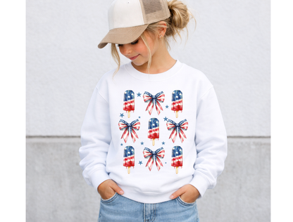 Patriotic Popsicle & Bow Kids' Tee & Sweatshirt