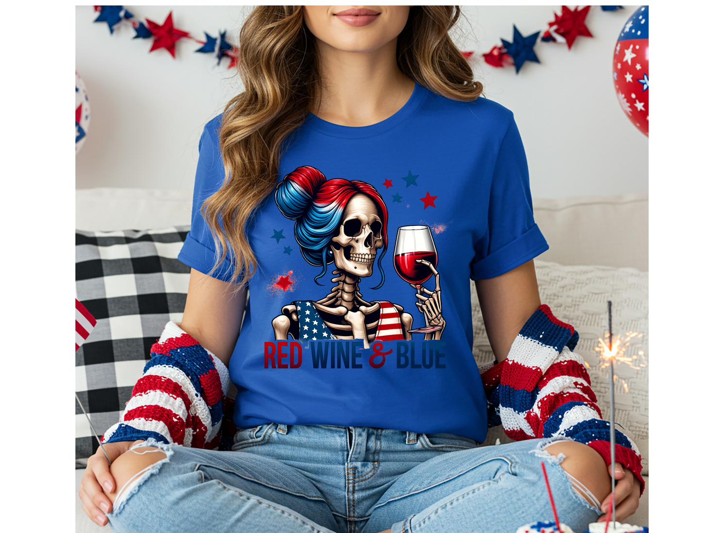 Red Wine & Blue Tee & Crewneck Sweatshirt