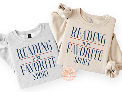 Reading Is My Favorite Sport | Graphic Tee & Crewneck