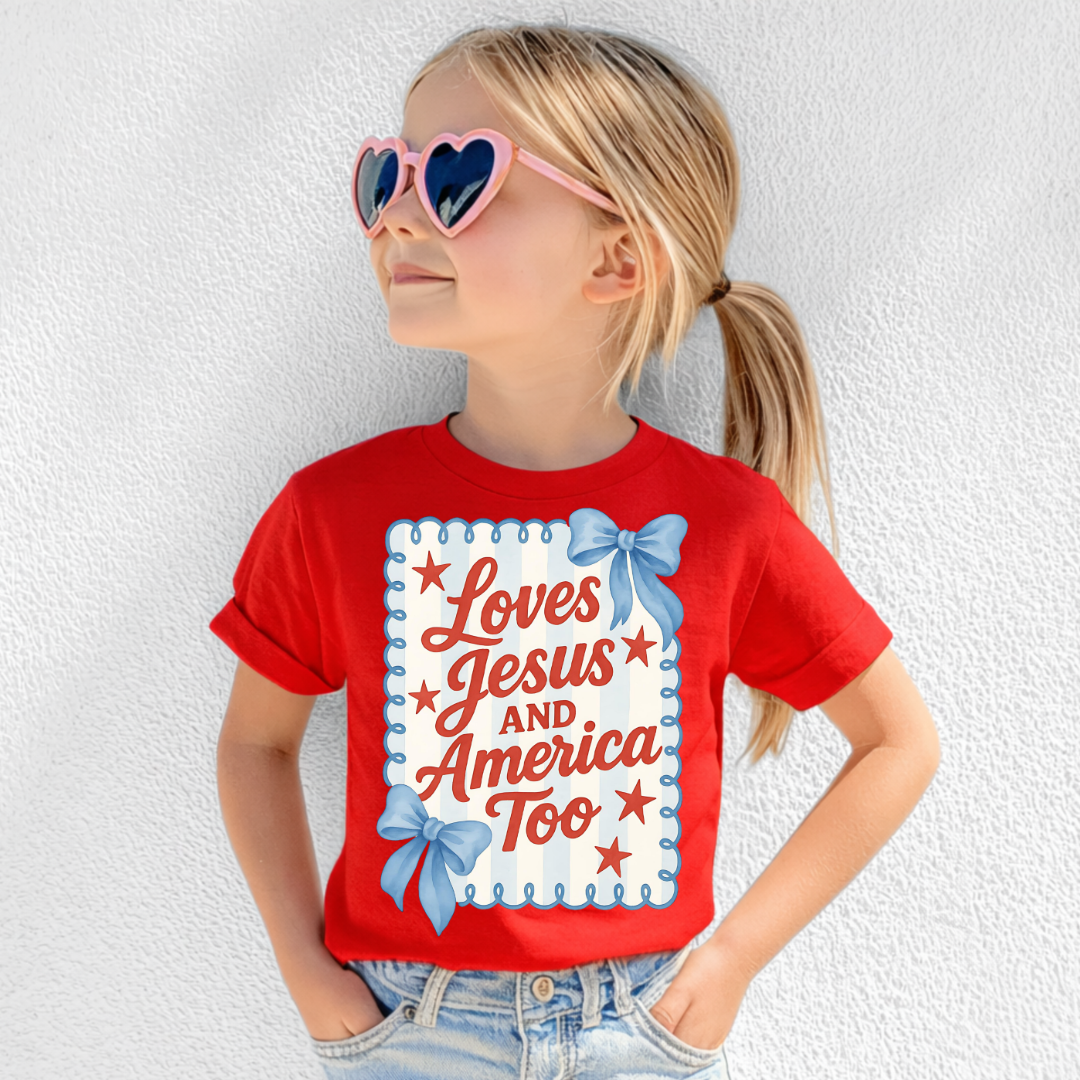 Loves Jesus and America Too Kids' Tee & Sweatshirt