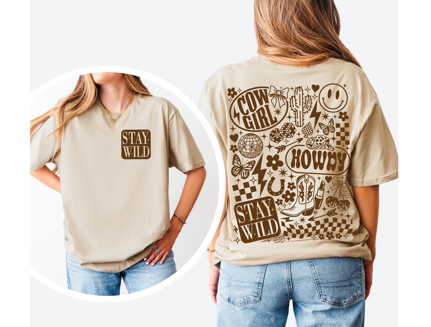 Stay Wild Cowgirl | Graphic Tee & Crewneck Sweatshirt