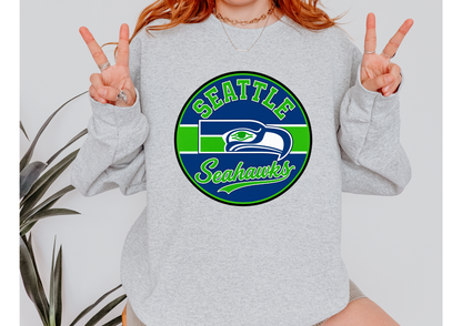 Seattle Seahawks Circle Logo | Tee & Crewneck