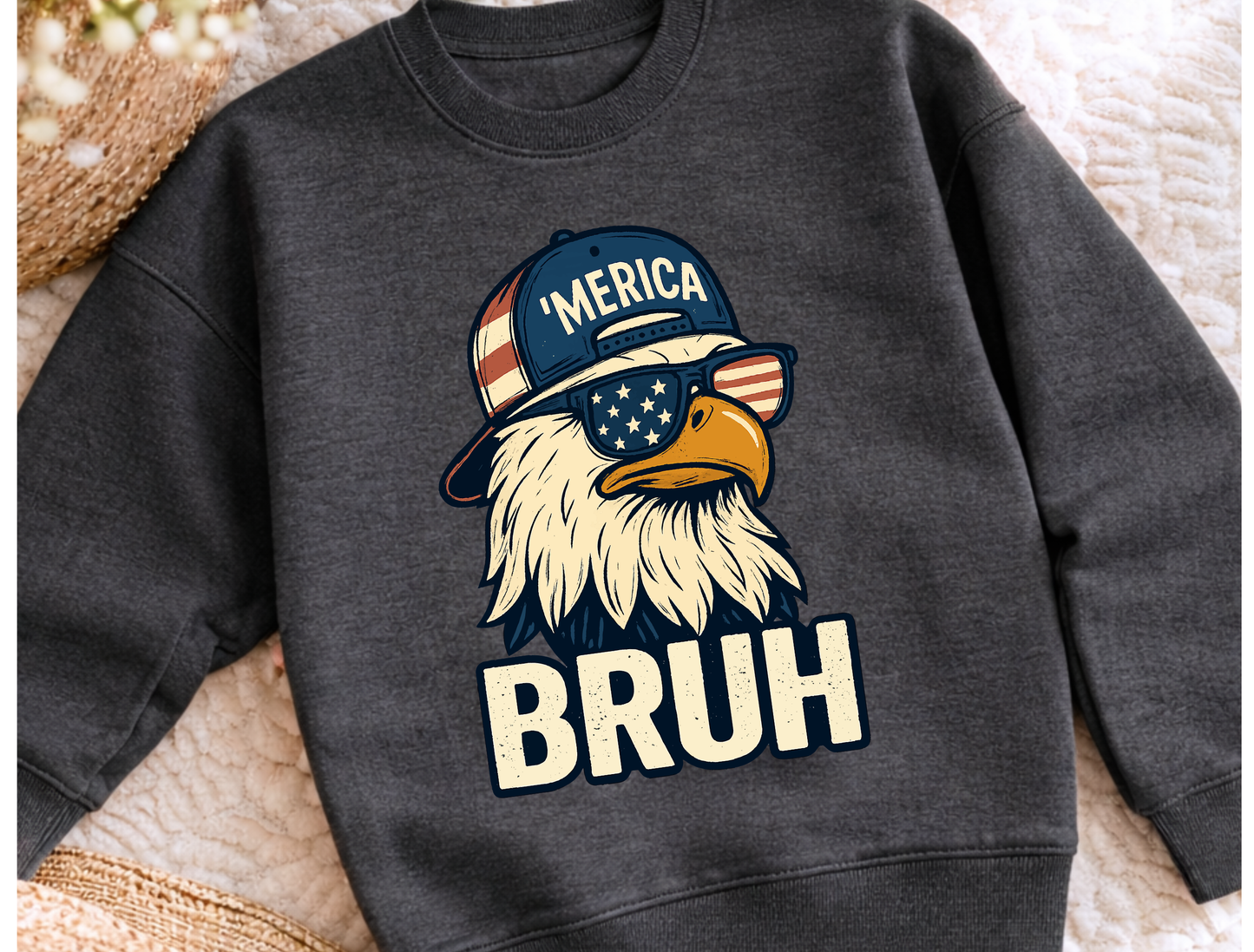 'Merica Bruh Kids' Graphic Tee & Crewneck