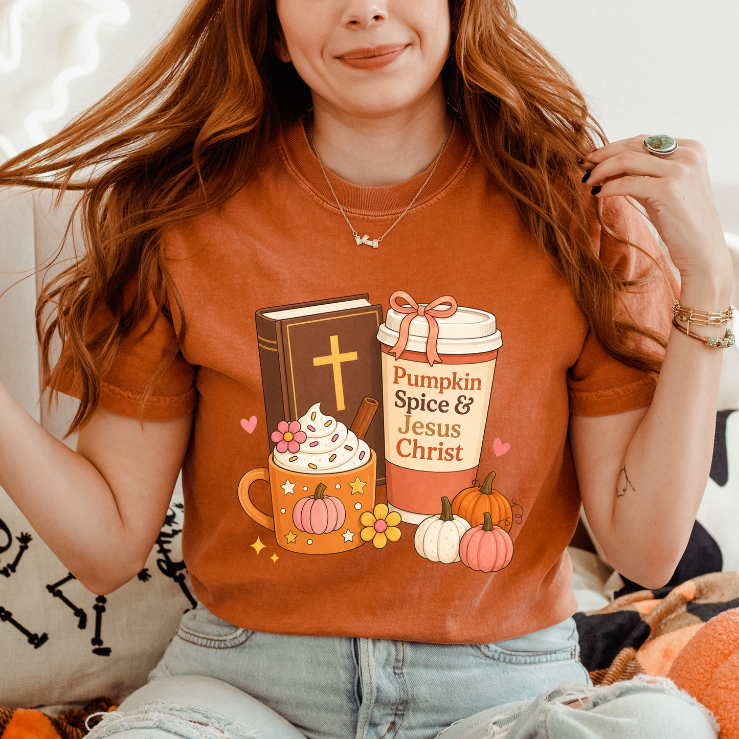 Pumpkin Spice & Jesus Christ | Tee & Crewneck
