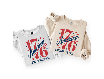 1776 America Land of the Free | Patriotic Tee & Crewneck