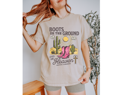 Boots on the Ground, Eyes on Heaven Kids & Adult Tee & Crewneck