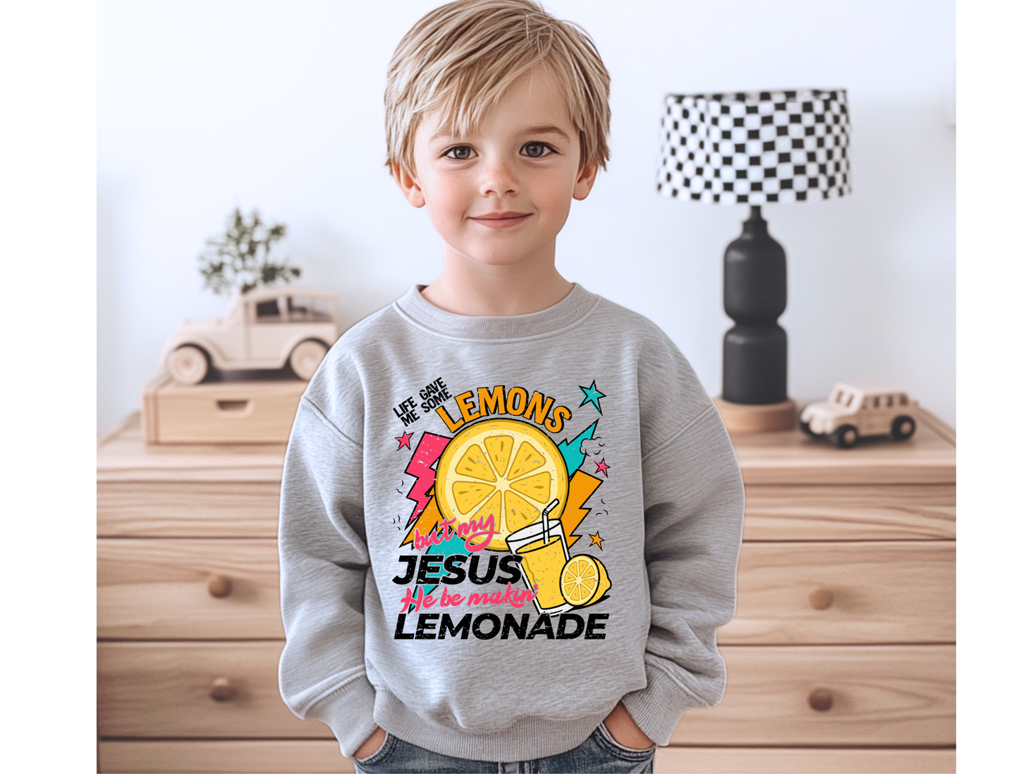 Life Gave Me Lemons But My Jesus He Be Makin' Lemonade Kids' Tee & Crewneck