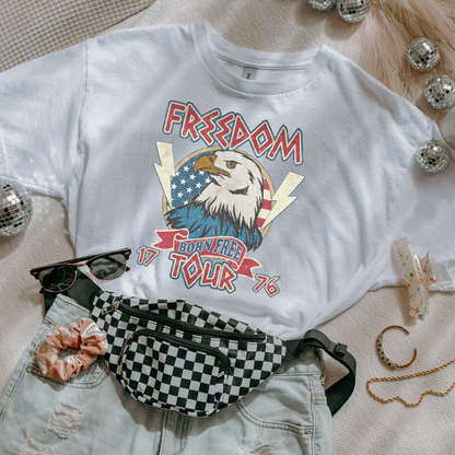 Freedom Born Free Tour 1776 Patriotic Tee & Crewneck