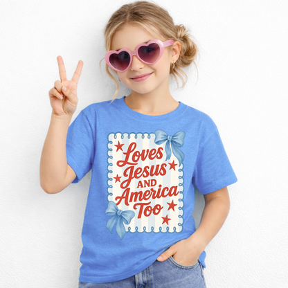 Loves Jesus and America Too Kids' Tee & Sweatshirt