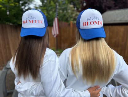 Red, White & Brunette | Patriotic Trucker Hat