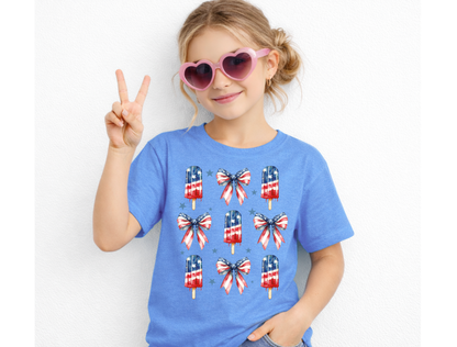 Patriotic Popsicle & Bow Kids' Tee & Sweatshirt