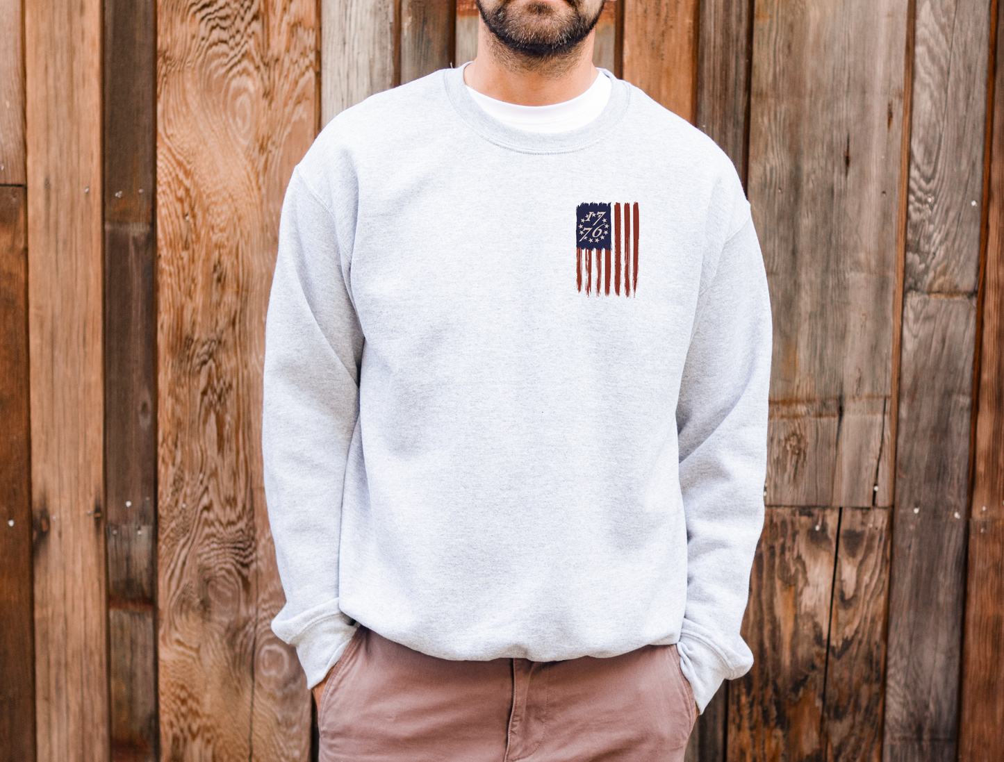 1776 Betsy Ross Flag Graphic Tee & Crewneck