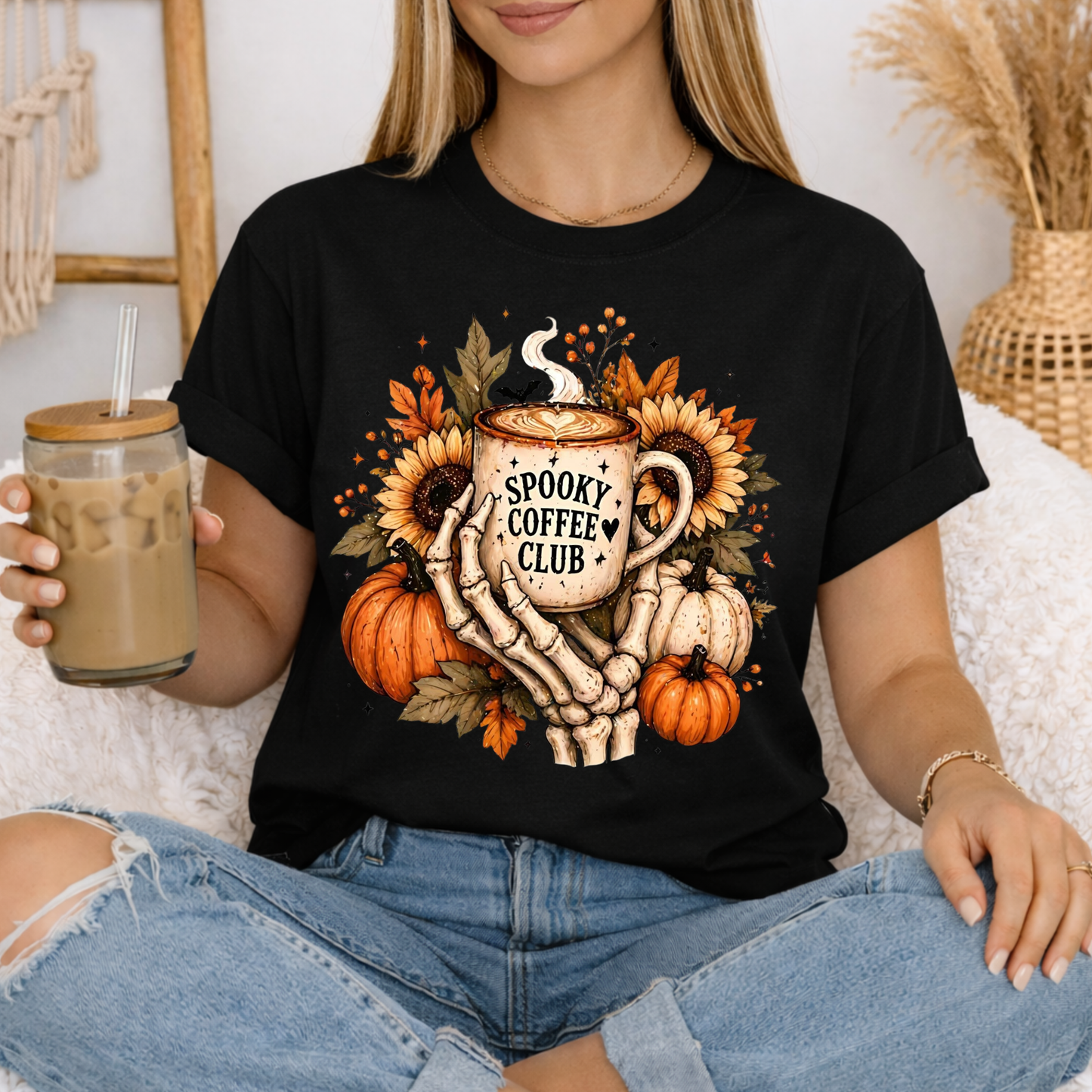 Spooky Coffee Club | Halloween Graphic Tee & Crewneck