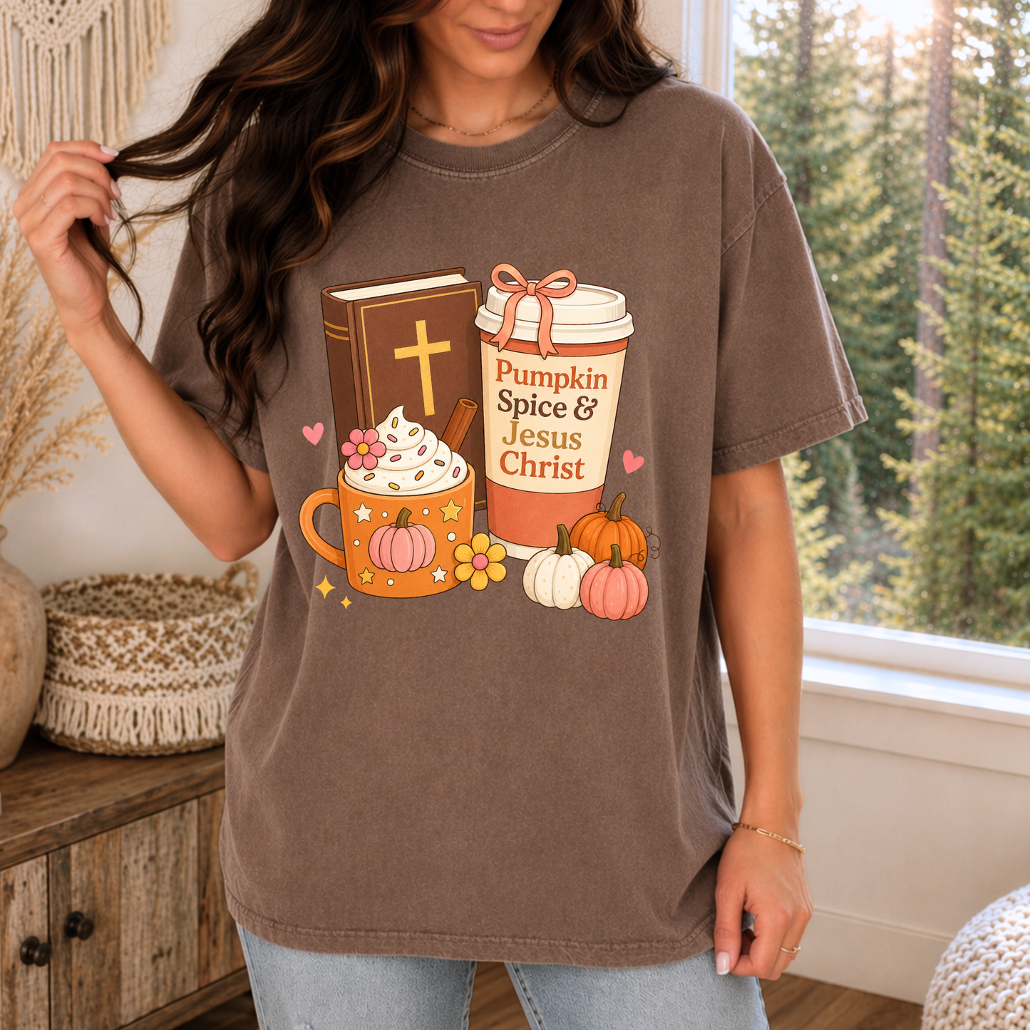 Pumpkin Spice & Jesus Christ | Tee & Crewneck