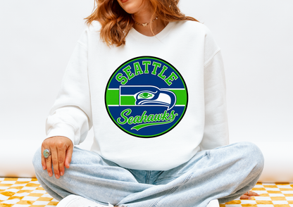 Seattle Seahawks Circle Logo | Tee & Crewneck