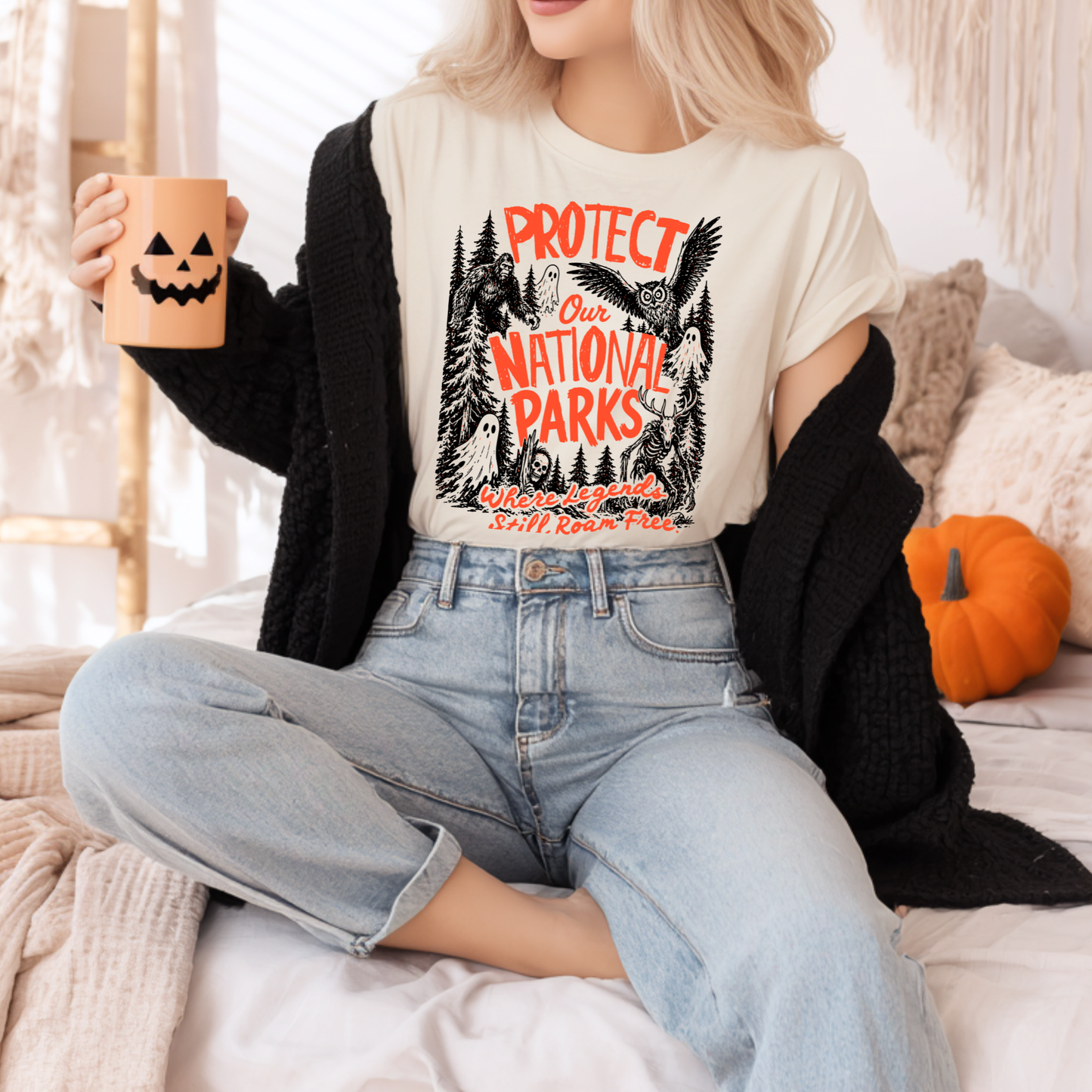 Protect Our National Parks | Where Legends Still Roam Free | Halloween Graphic Tee & Crewneck
