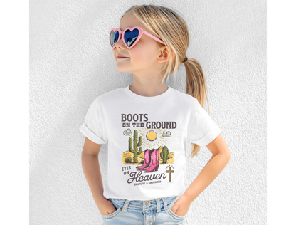 Boots on the Ground, Eyes on Heaven Kids & Adult Tee & Crewneck