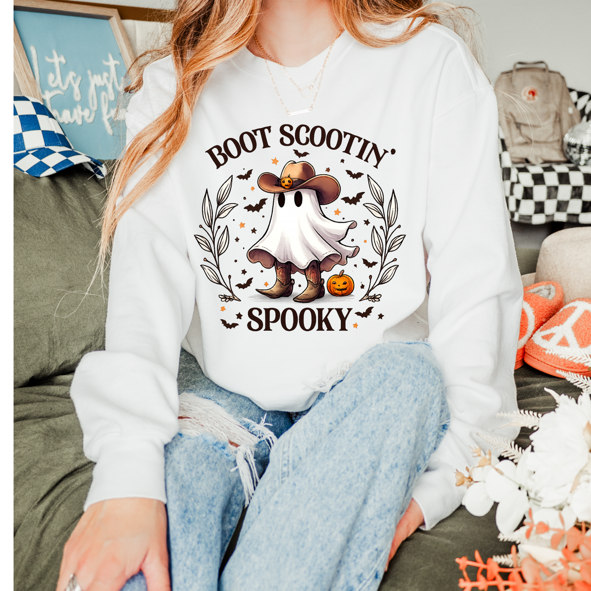 Boot Scootin' Spooky | Halloween Tee & Crewneck