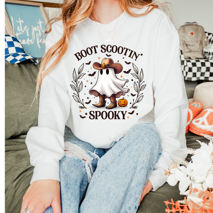 Boot Scootin' Spooky | Halloween Tee & Crewneck
