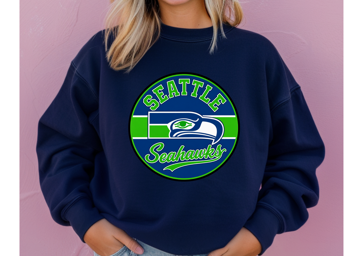 Seattle Seahawks Circle Logo | Tee & Crewneck