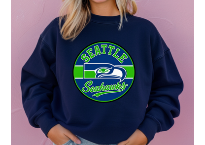 Seattle Seahawks Circle Logo | Tee & Crewneck