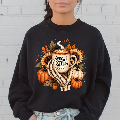 Spooky Coffee Club | Halloween Graphic Tee & Crewneck