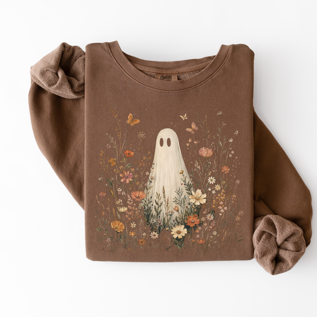 Floral Ghost | Wildflower Meadow Halloween Graphic Tee & Crewneck | Comfort Colors