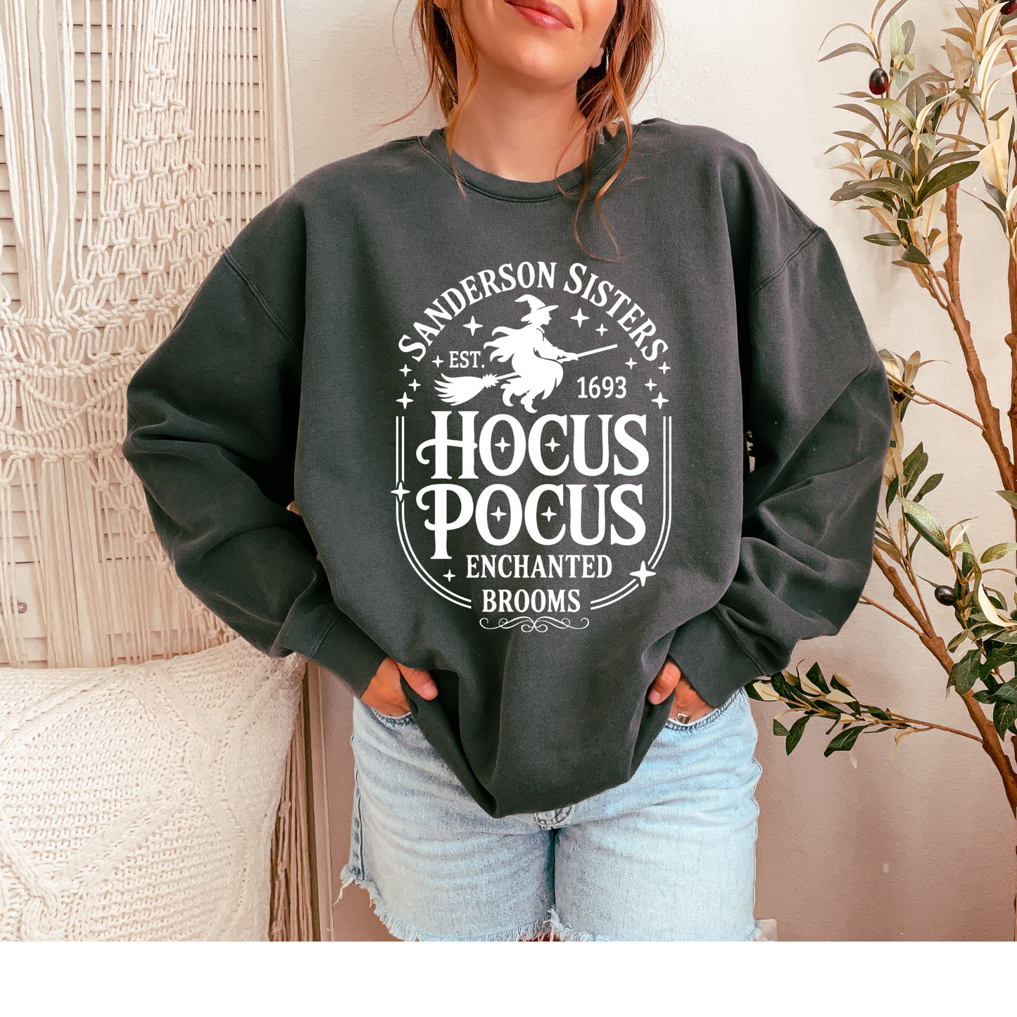 Sanderson Sisters Hocus Pocus Enchanted Brooms | Halloween Graphic Tee & Crewneck