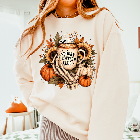 Spooky Coffee Club | Halloween Graphic Tee & Crewneck