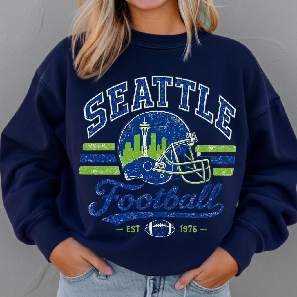 Seattle Football EST 1976 | Tee & Crewneck