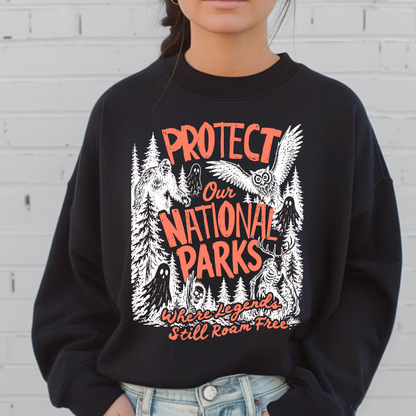 Protect Our National Parks | Where Legends Still Roam Free | Halloween Graphic Tee & Crewneck