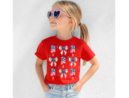 Patriotic Popsicle & Bow Kids' Tee & Sweatshirt
