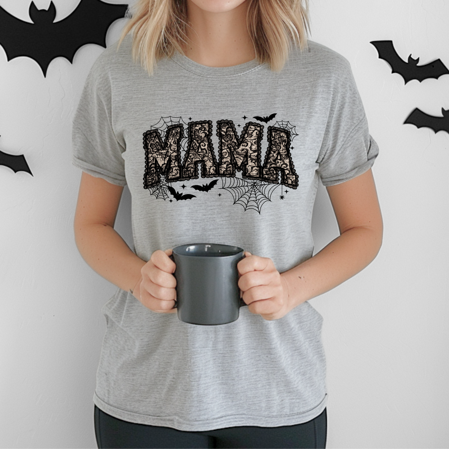 Spooky Mama | Halloween Lace Graphic Tee & Crewneck