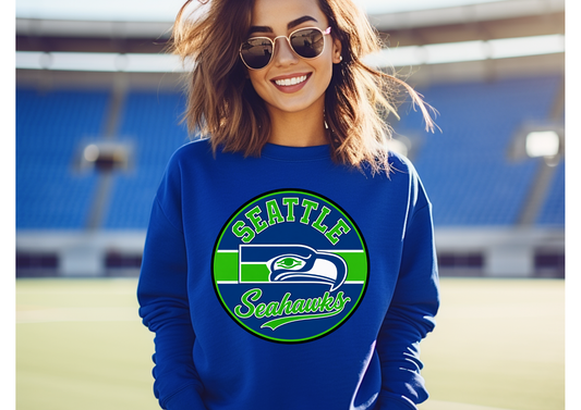 Seattle Seahawks Circle Logo | Tee & Crewneck