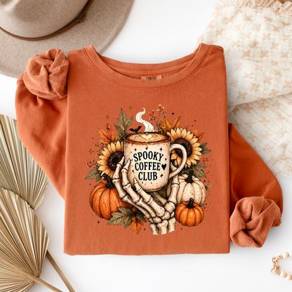 Spooky Coffee Club | Halloween Graphic Tee & Crewneck