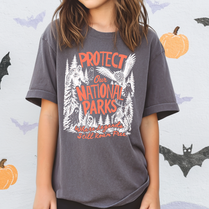 Protect Our National Parks | Where Legends Still Roam Free | Halloween Graphic Tee & Crewneck