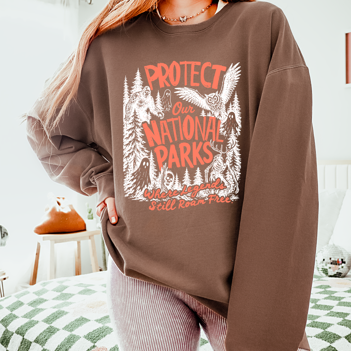 Protect Our National Parks | Where Legends Still Roam Free | Halloween Graphic Tee & Crewneck