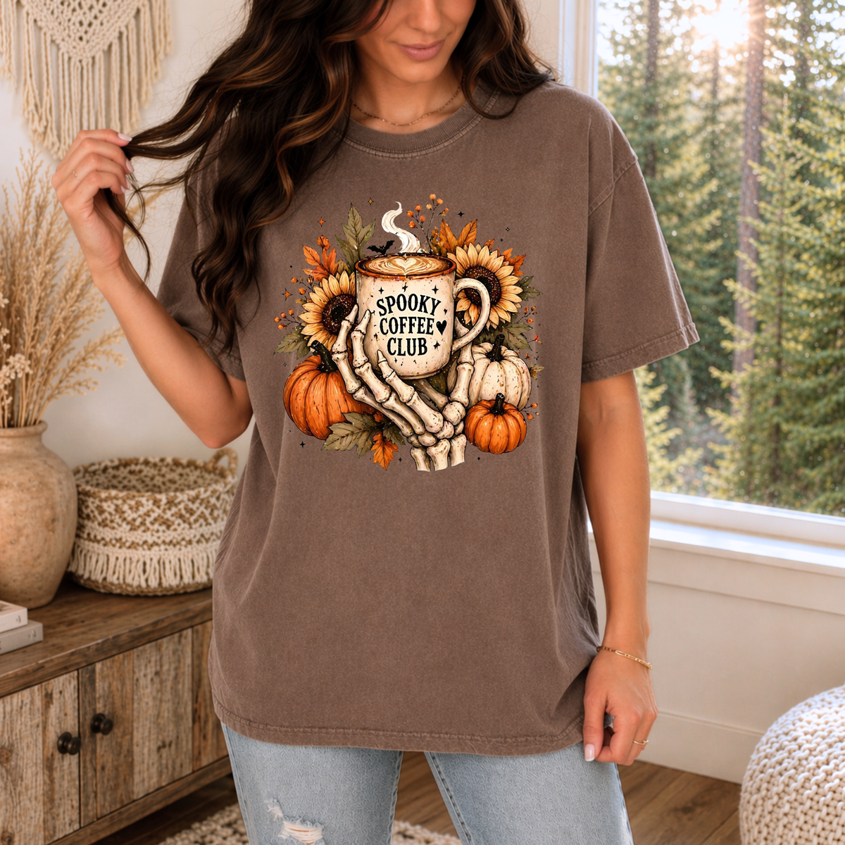 Spooky Coffee Club | Halloween Graphic Tee & Crewneck