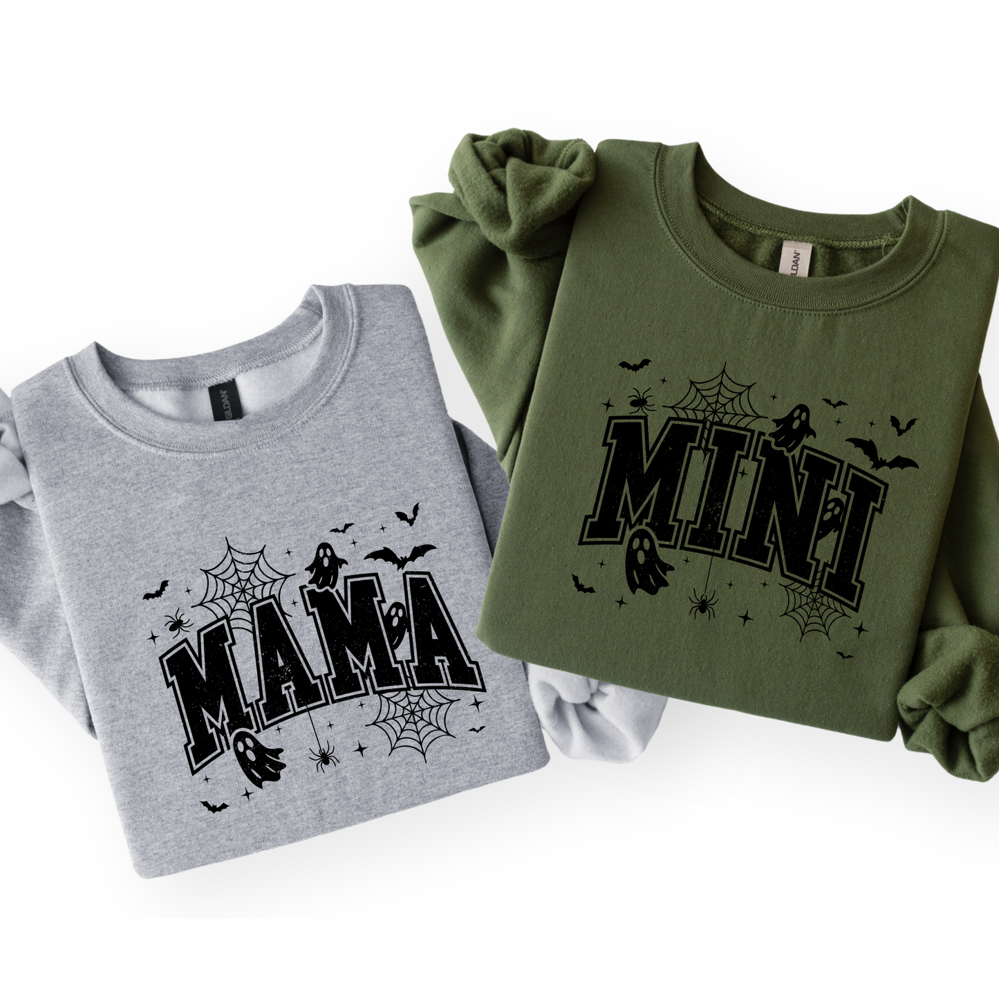 Mama & Mini Halloween Ghost Matching Set | Graphic Tee & Crewneck