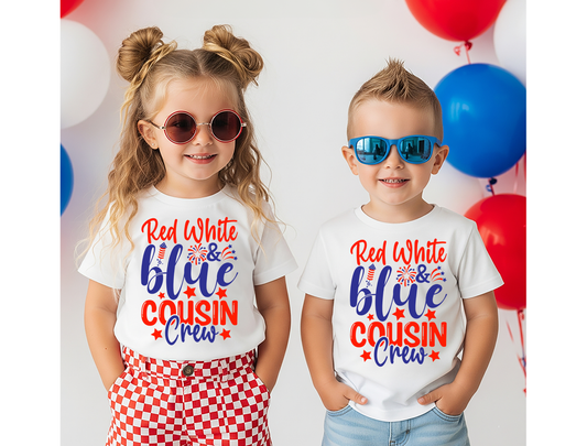 Red White & Blue Cousin Crew Tee — Baby, Toddler & Kids